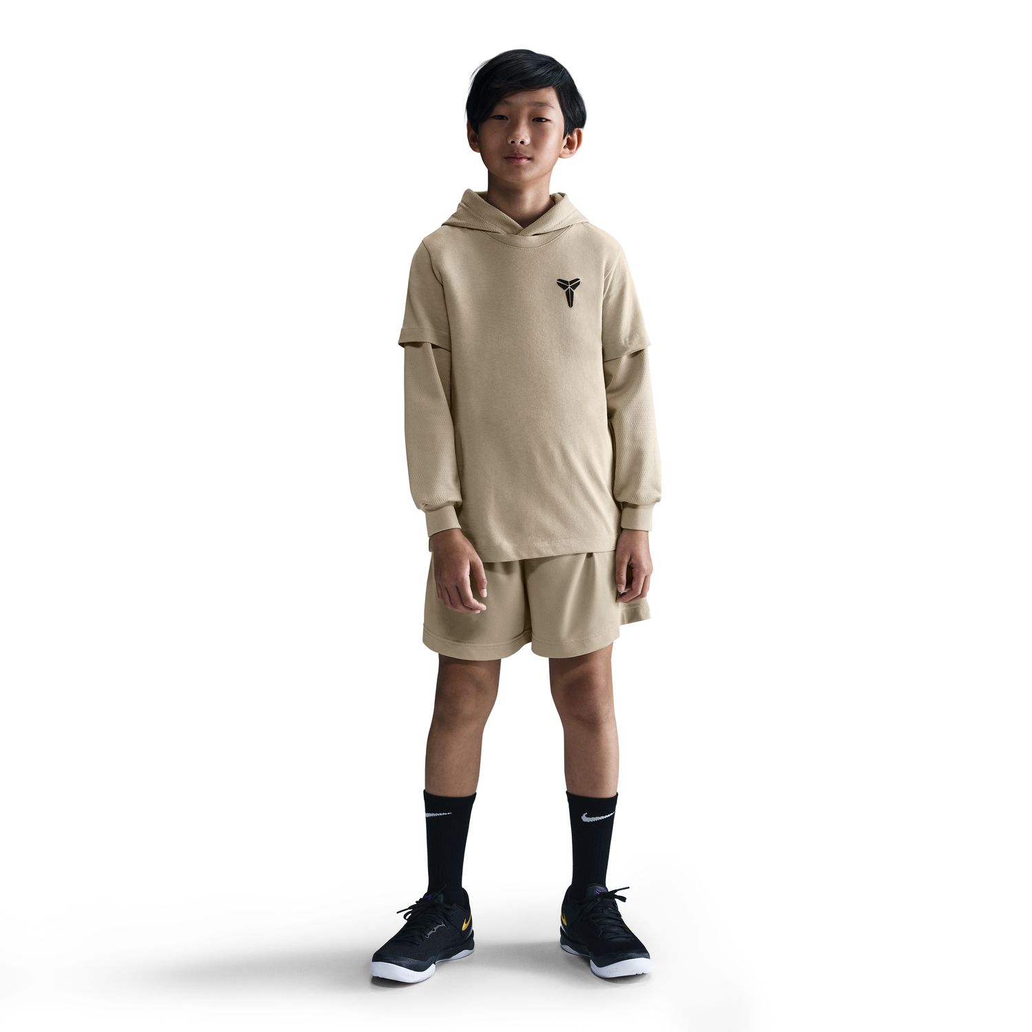 Nike Big Kids' Kobe Tee Desert Khaki - Dětské - Triko Nike - Hnědé - HM5667-215 - Velikost: XL