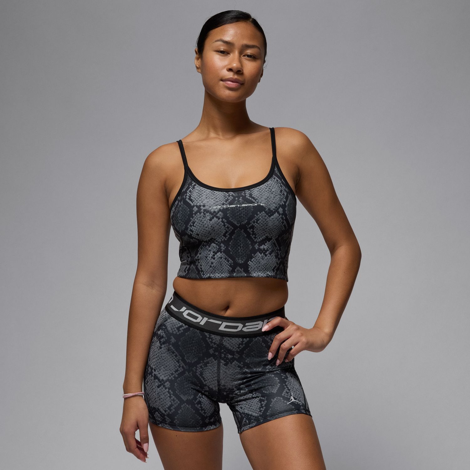 Levně Jordan Sport Wmns Printed Cropped Tank Black - Dámské - Triko Jordan - Černé - HM6500-010