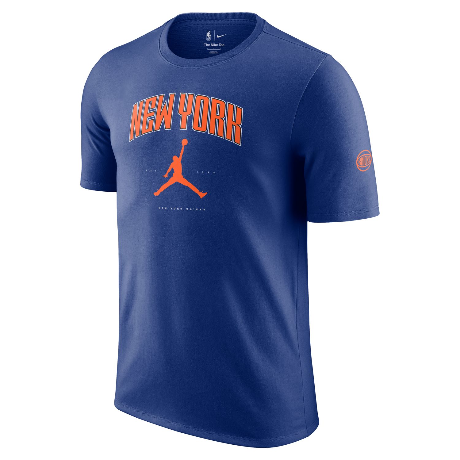 Levně Jordan NBA New York Knicks Essential Tee Rush Blue - Pánské - Triko Jordan - Modré - HQ1243-495