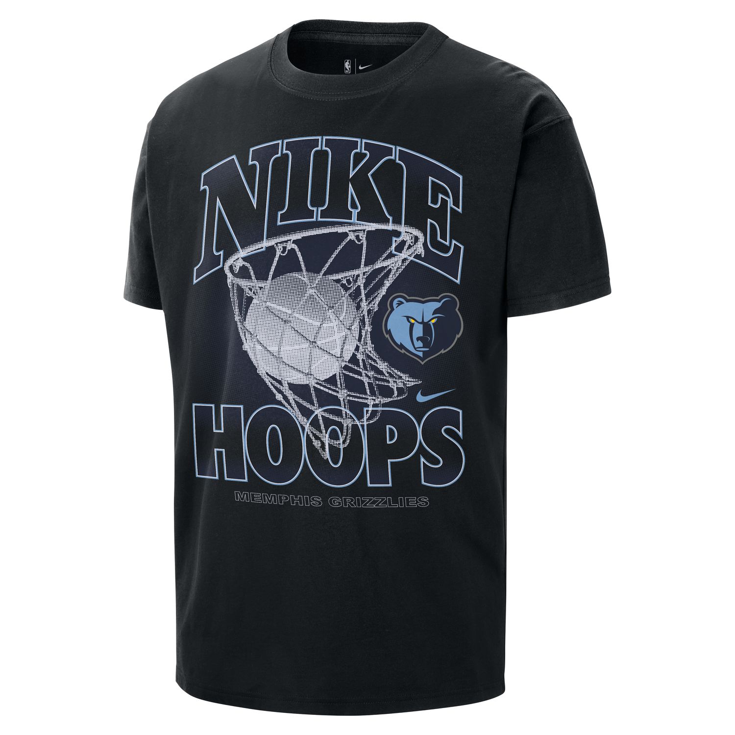 Nike NBA Max90 Memphis Grizzlies Courtside Tee - Pánské - Triko Nike - Černé - HQ1271-010 - Velikost: XL