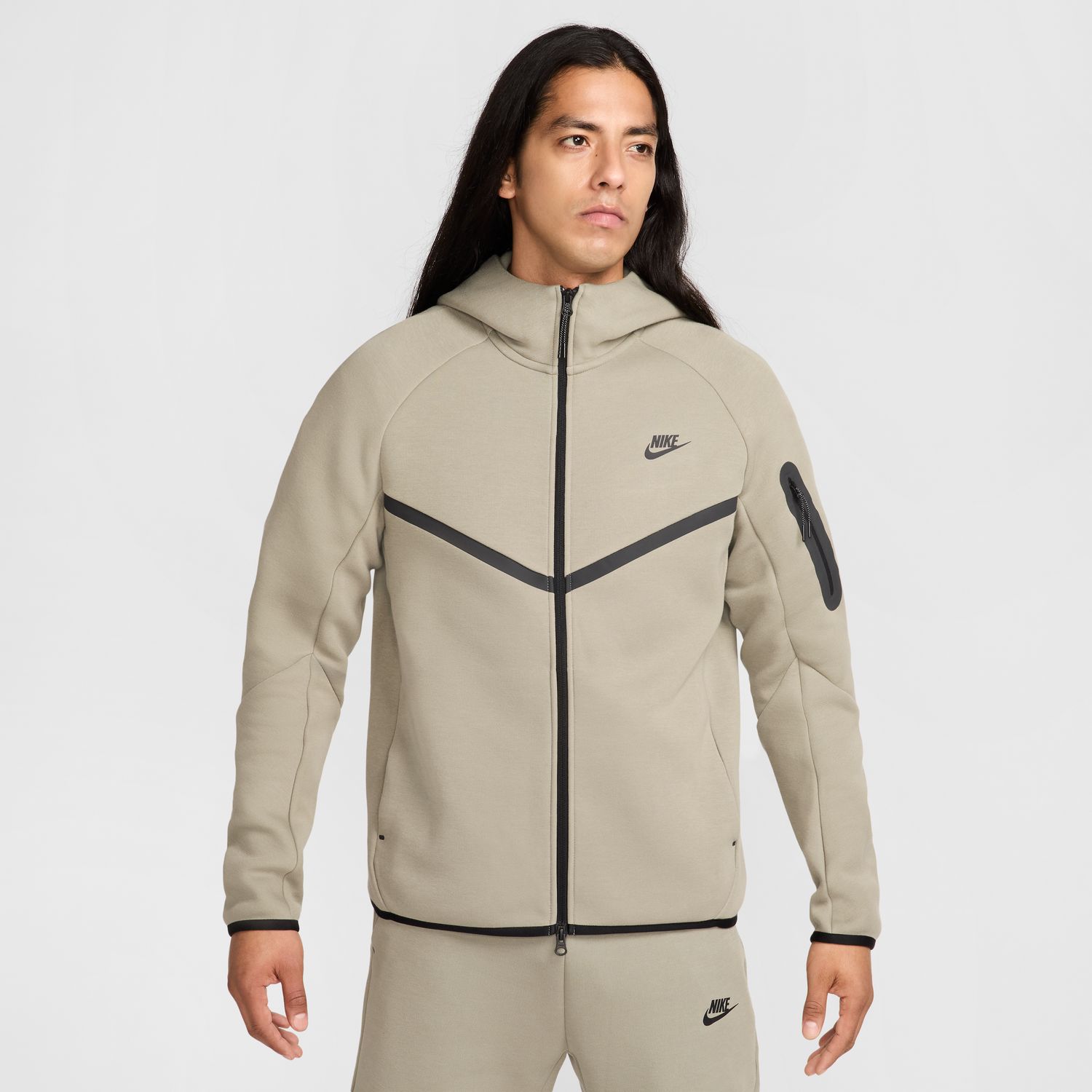 Nike Tech Full-Zip Windrunner Hoodie Light Army - Pánské - Mikina Nike - Zelené - HV0949-320 - Velikost: 2XL