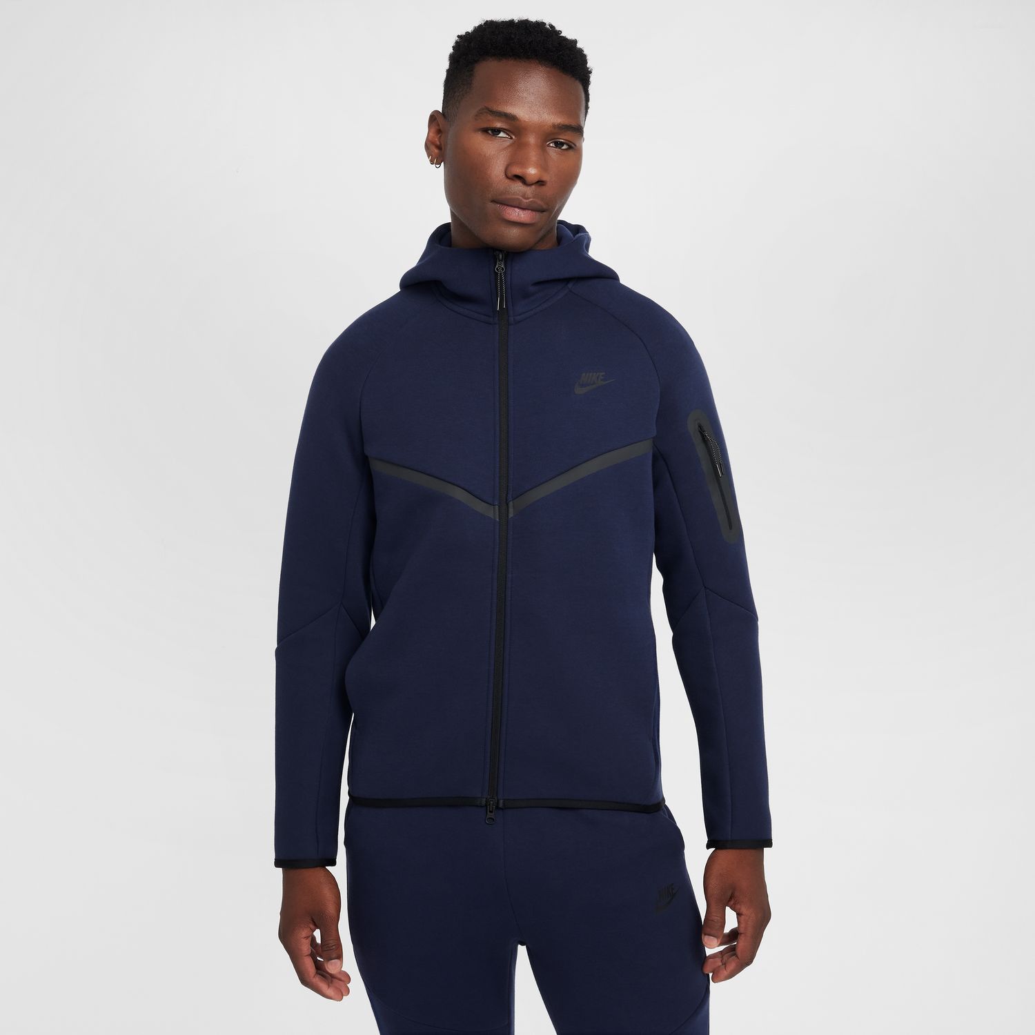 Nike Tech Full-Zip Windrunner Hoodie Obsidian - Pánské - Mikina Nike - Modré - HV0949-451 - Velikost: 2XL