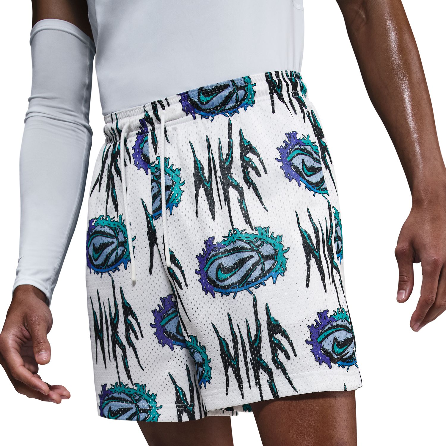 Nike Practice Mesh 5" Dri-FIT Basketball Shorts White - Pánské - Kraťasy Nike - Bílé - HV6423-100 - Velikost: 2XL