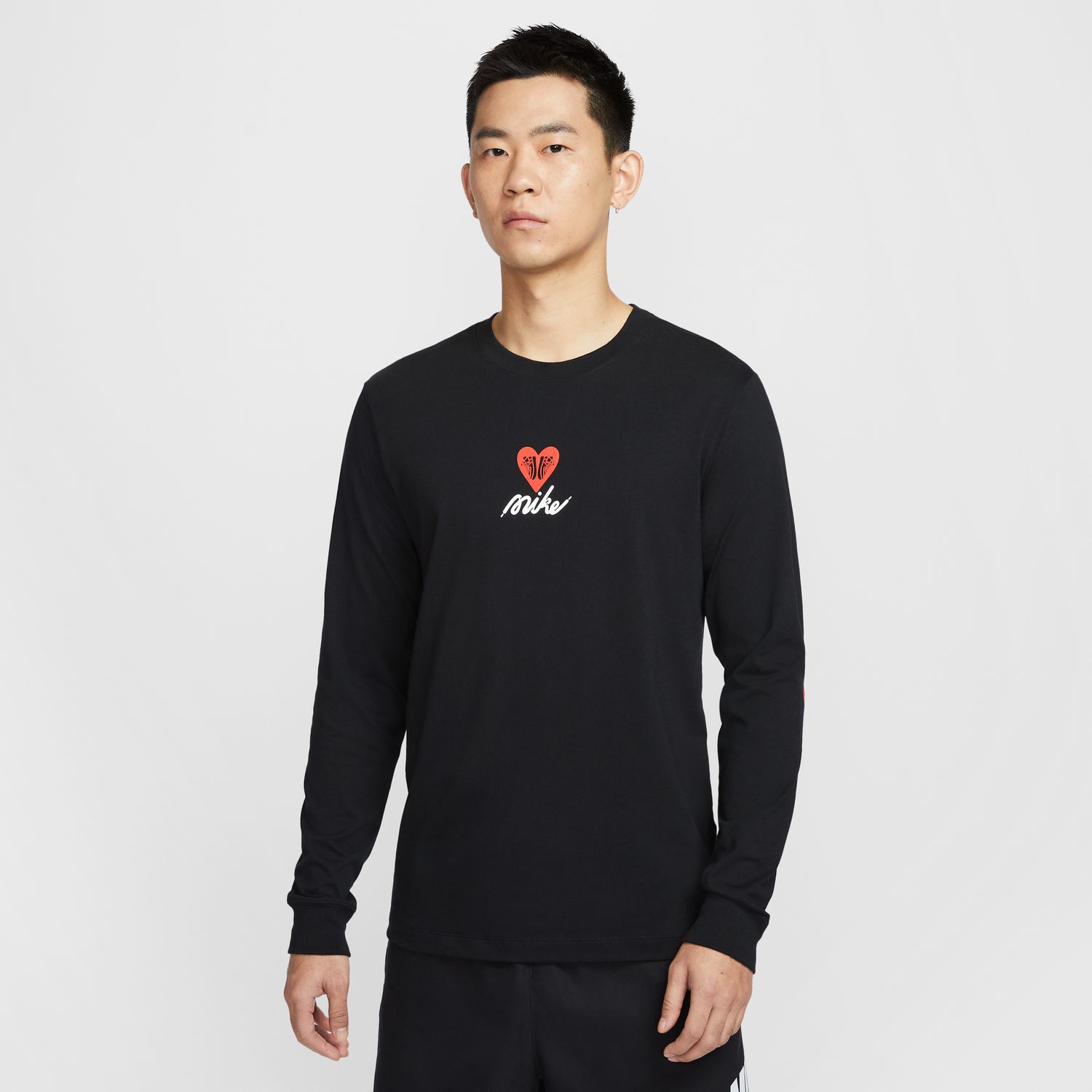 Nike Sportswear Long-Sleeve Tee Black - Pánské - Triko Nike - Černé - HV9807-010 - Velikost: M