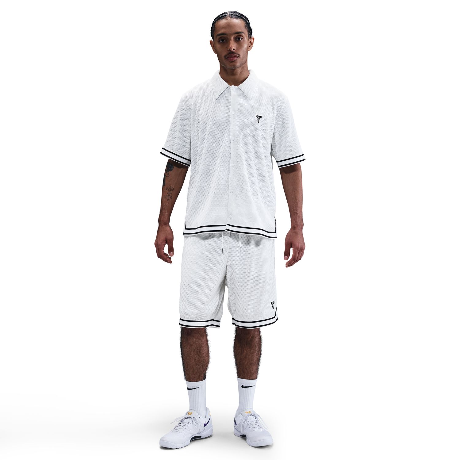 Nike Kobe Pleated Basketball 10in Shorts White - Pánské - Kraťasy Nike - Bílé - HV9988-100 - Velikost: L