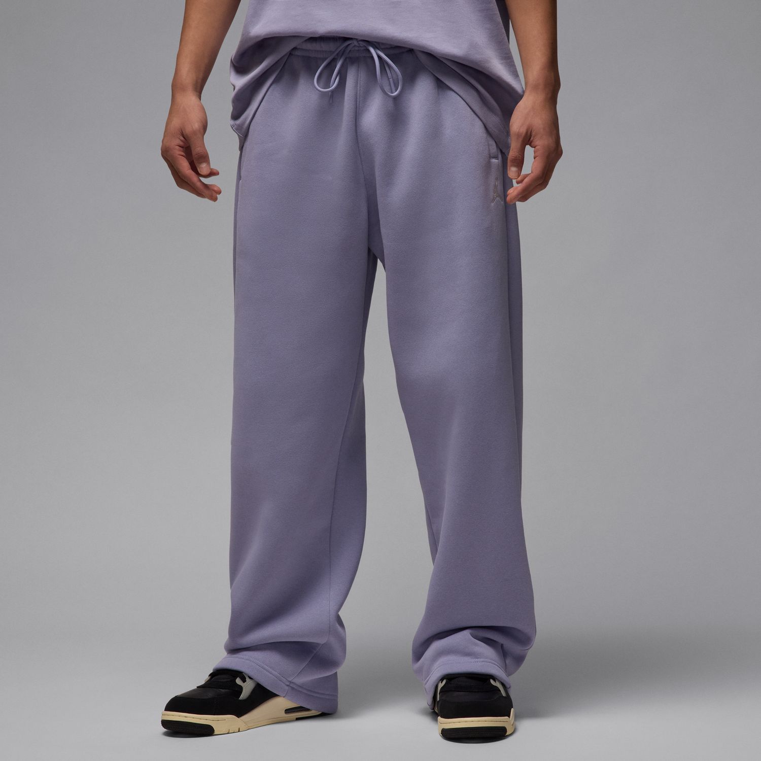 Jordan Brooklyn Fleece Oversized Open-Hem Pants Indigo Haze - Pánské - Tepláky Jordan - Fialové - IB7238-519 - Velikost: M