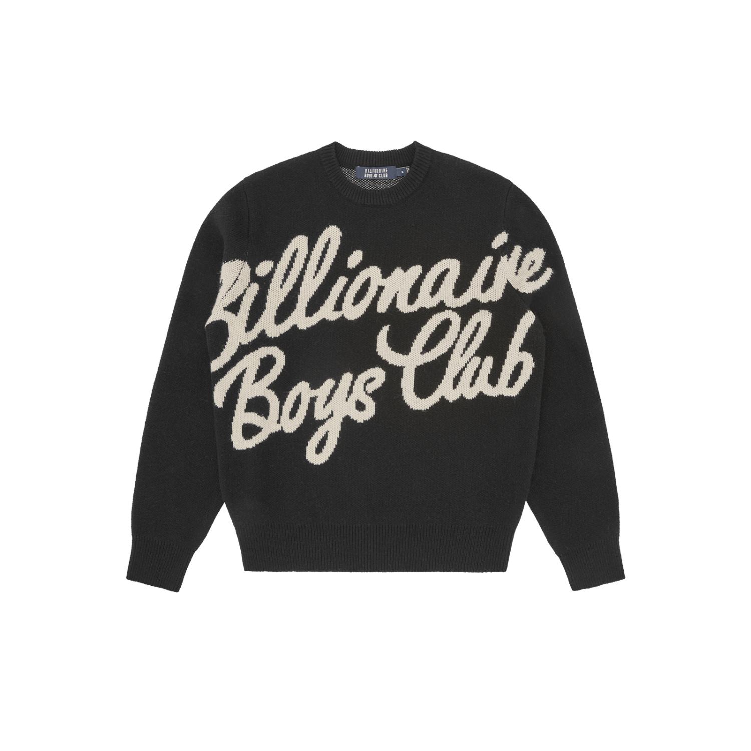 Billionaire Boys Club Script Knitted Crewneck - Pánské - Mikina Billionaire Boys Club - Černé - B25417 - Velikost: M