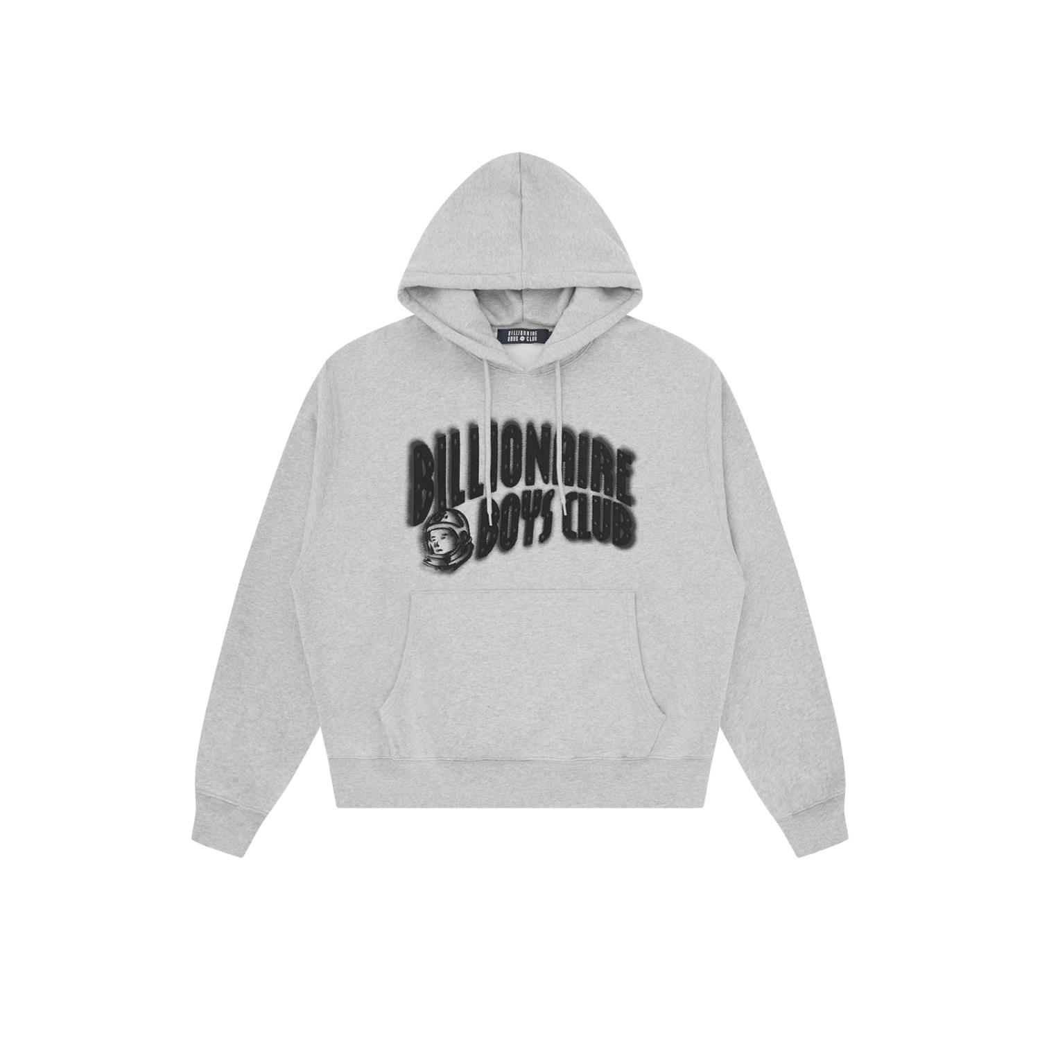 Billionaire Boys Club Distored Arch Logo Oversized Popover Hoodie - Pánské - Mikina Billionaire Boys Club - Šedé - B26134-GREY - Velikost: XS
