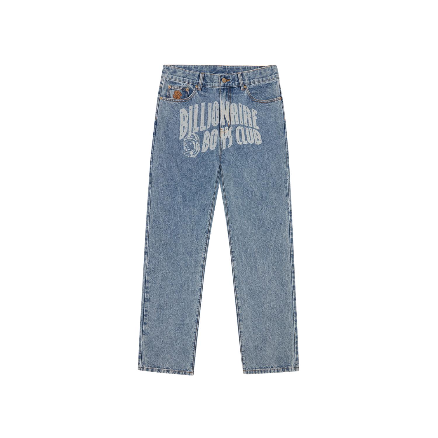 Billionaire Boys Club Faded Arch Logo Denim Pants - Pánské - Kalhoty Billionaire Boys Club - Modré - B26161-LIGHTWASH - Velikost: 38