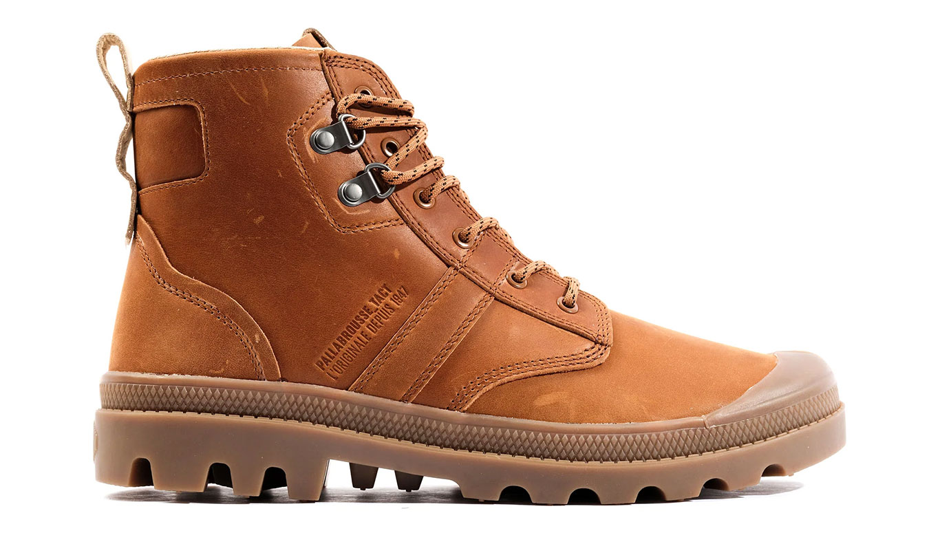 Palladium Pallabrousse Tact Leather Surf Tan - Pánské - Tenisky Palladium - Hnědé - 08837-275-M - Velikost: 44