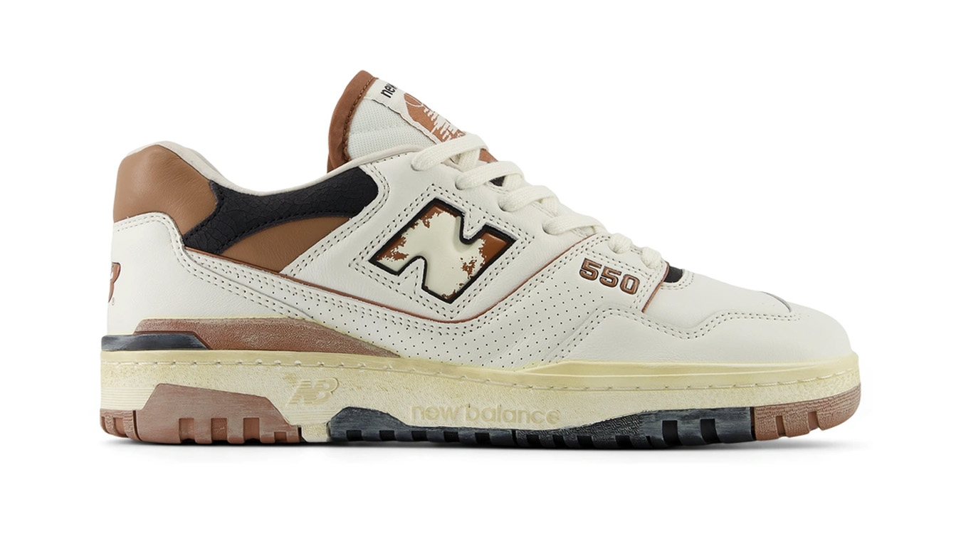 Levně New Balance 550 - Sea Salt / Vintage Brown - Pánské - Tenisky New Balance - Bílé - BB550VGC