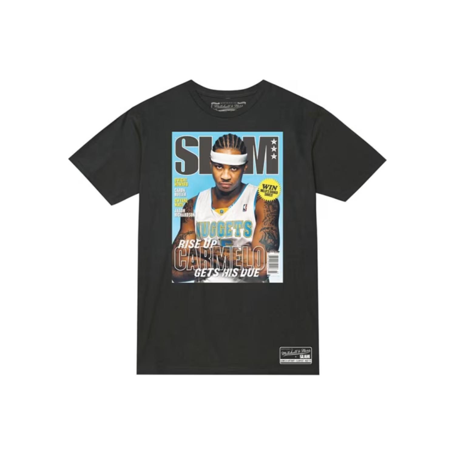 Mitchell & Ness NBA Denver Nuggets Carmelo Anthony Slam Tee - Pánské - Triko Mitchell & Ness - Černé - BMTRINTL1276-DNUNAVYAC - Velikost: XL