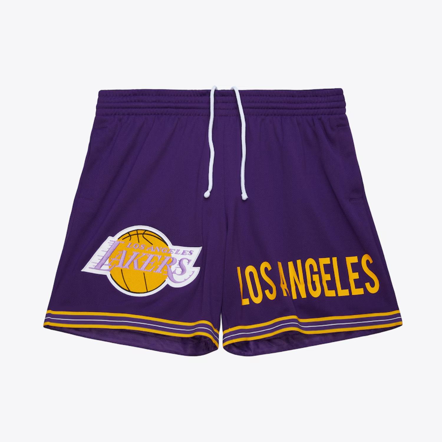 Mitchell & Ness NBA Team Origins 7in Mesh Lakers Vintage Logo Shorts - Pánské - Kraťasy Mitchell & Ness - Fialové - BT9267-LALPURP - Velikost: 2XL