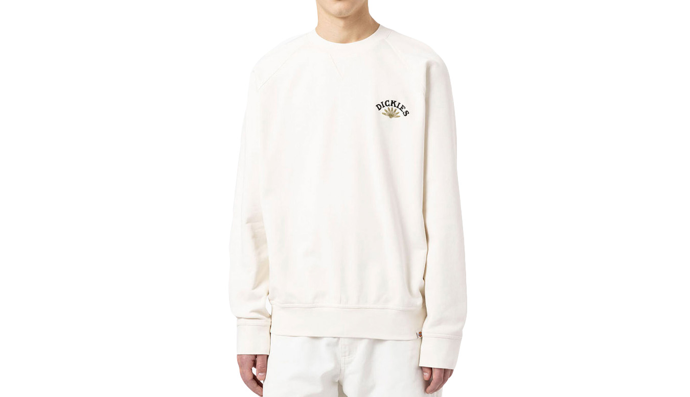 Dickies Fort Lewis Crew Neck Sweatshirt - Pánské - Mikina Dickies - Bílé - DK0A4XMIECR - Velikost: S