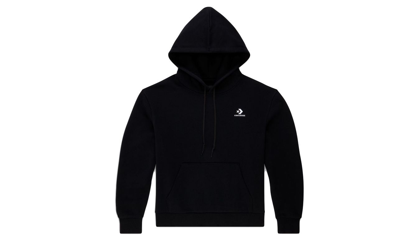 Levně Converse Embroidered Star Chevron Pullover Hoodie - Dámské - Mikina Converse - Černé - 10020872-A01