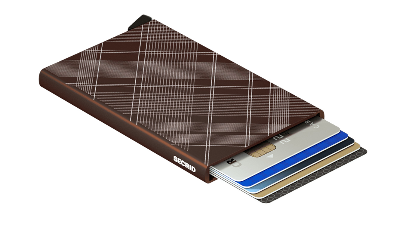 Secrid Cardprotector Laser tartan Brown - Unisex - Doplněk Secrid - Hnědé - CLa-Tartan-brown - Velikost: UNI