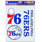 WinCraft NBA Philadelphia 76ers Multi Use Decal - Bílé - Nálepky WinCraft NBA Philadelphia 76ers Multi Use Decal - Bílé - Nálepky