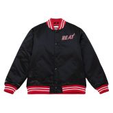 Mitchell & Ness NBA Miami Heat Heavyweight Satin Jacket - Černé - Bunda