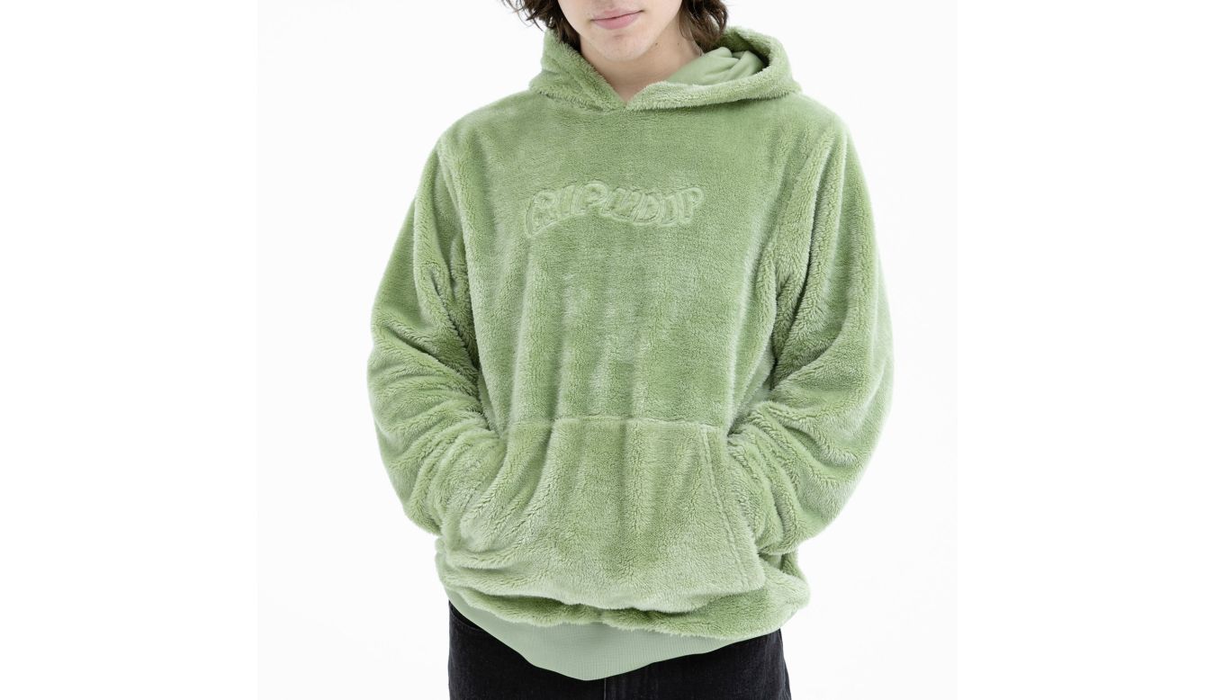 Ripndip Waves Sherpa Pullover Hoodie Light Slate パーカー Wave Sherpa Hoodie in Light Slate by RIPNDIP | Bored of Southsea