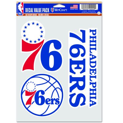WinCraft NBA Philadelphia 76ers Multi Use Decal - Bílé - Nálepky