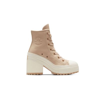 Converse Chuck 70 De Luxe Heel Platform Weatherized Leather - Hnědé - Tenisky