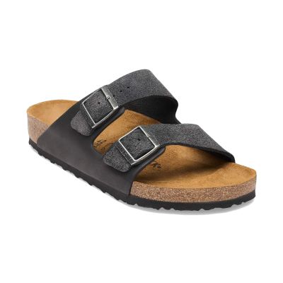 Birkenstock Arizona Mixed Leather Regular Fit Charcoal - Černé - Sandály Birkenstock Arizona Mixed Leather Regular Fit Charcoal - Černé - Sandály