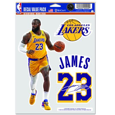 WinCraft NBA LeBron James Los Angeles Lakers Multi Use Decal - Vícebarevné - Nálepky