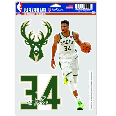 WinCraft NBA Giannis Antetokounmpo Milwaukee Bucks Multi Use Decal - Vícebarevné - Nálepky