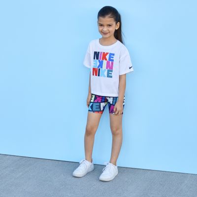 Nike Girls Snack Pack AOP Bike Shorts Obsidian - Vícebarevné - Kraťasy