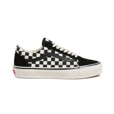 Vans LX Old Skool Checkerboard Shoe Black White - Černé - Tenisky