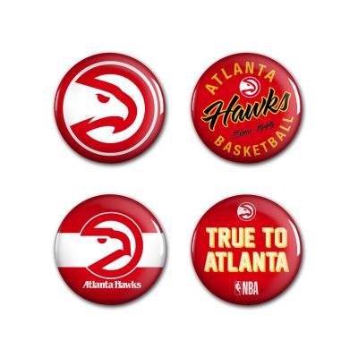 WinCraft NBA Atlanta Hawks Button 4 Pack - Červené - Odznaky