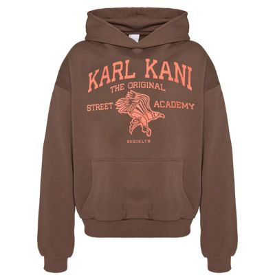 Karl Kani Street Academy Washed Os Hoodie Dark Brown - Hnědé - Mikina
