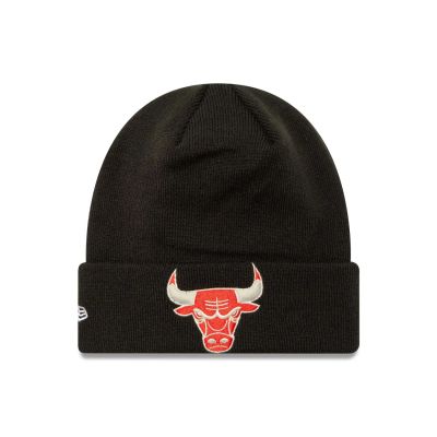New Era Knit Medium NBA Metallic Chicago Bulls Beanie - Černé - Čepice