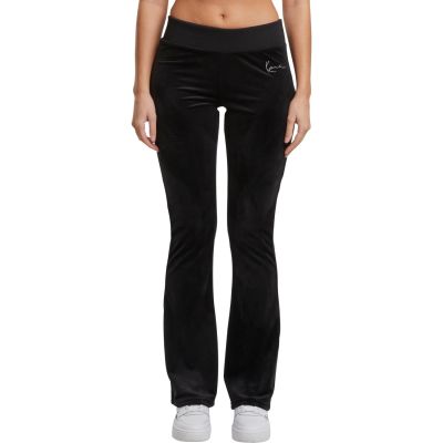 Karl Kani Signature Rhinestone Velours Trackpants - Černé - Kalhoty