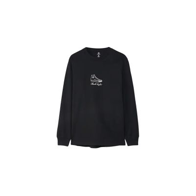 Converse Icon Signature Long Sleeve T-Shirt - Černé - Triko