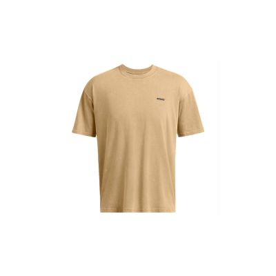 Under Armour M Icon Heavyweight Oversized Logo Wash Short Sleeve - Hnědé - Triko
