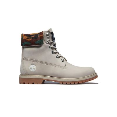 Timberland Heritage 6 WMN Beige Camo - Bílé - Tenisky