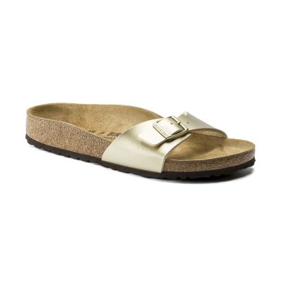 Birkenstock Madrid Birko-Flor Gold Narrow Fit - Žluté - Sandály Birkenstock Madrid Birko-Flor Gold Narrow Fit - Žluté - Sandály