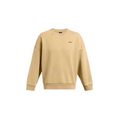 Under Armour M Icon Heavyweight Fleece Wash Oversized Crew - Hnědé - Mikina
