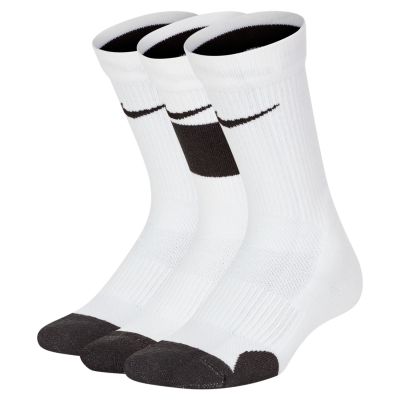 Nike Elite Kids Basketball Crew Socks 3-Pack White - Bílé - Ponožky
