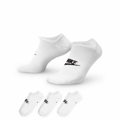 Nike Sportswear Everyday Essential No-Show 3-Pack Socks White - Bílé - Ponožky