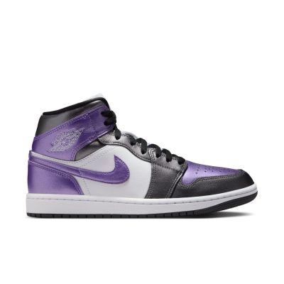 Air Jordan 1 Mid SE "Metallic Purple" Wmns - Bílé - Tenisky