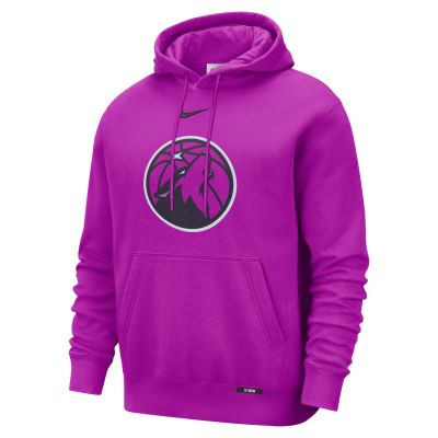 Nike Minnesota Timberwolves City Edition Club Hoodie - Fialové - Mikina