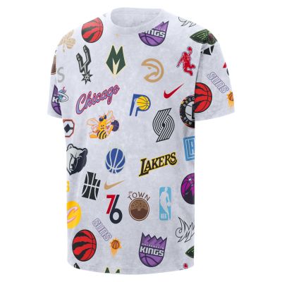 Nike NBA Team 31 AOP Tee - Bílé - Triko