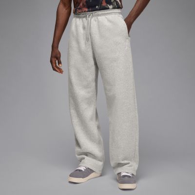 Jordan Brooklyn Fleece Oversized Open-Hem Pants Heather Grey - Šedé - Kalhoty