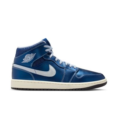 Air Jordan 1 Mid SE "Metallic Blue Quilted" Wmns - Modré - Tenisky