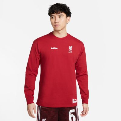 Nike Max90 LeBron X Liverpool FC Long-Sleeve Tee - Červené - Triko