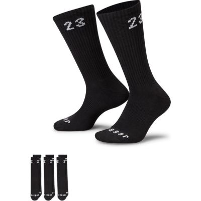 Jordan Essentials 3 Pack Crew Black Socks - Černé - Ponožky
