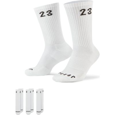Jordan Essentials 3 Pack Crew White Socks - Bílé - Ponožky