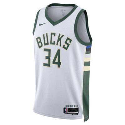 Nike Dri-FIT NBA Milwaukee Bucks Association Edition 2022/23 Swingman Jersey - Bílé - Dres